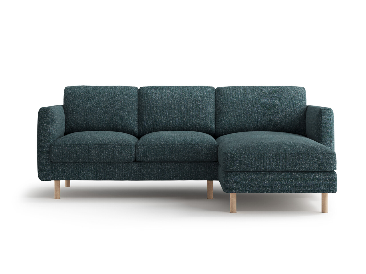 Coltar dreapta 3 locuri, Eden, Micadoni Home, 223x150x90 cm, tesatura structurata, verde albastrui melanj - imagine 6
